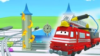 Troy The Train ? is a Firetruck ? in Train Town | Cars & Trucks construction cartoon (for children)