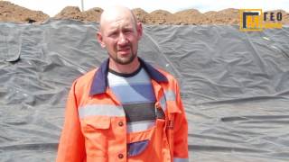 Гидроизоляция накопителя с помощью геомембраны