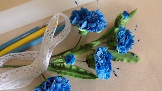 Васильки из цветочной мастики !!!