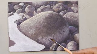 How To Paint Rocks in Acrylic: Adding Final Washes With Glazing