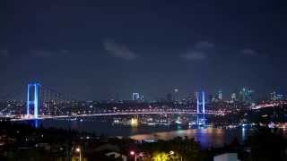 Istanbul Bosphorus Bridge - Time-lapse Night View - Magnificient