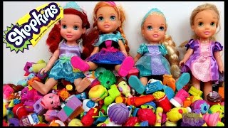 Cool Shopkins GAME! Elsa, Anna, Rapunzel & Ariel toddlers PLAY