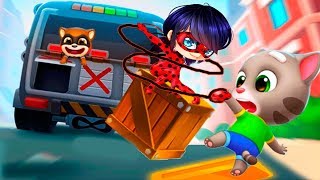 ГОВОРЯЩИЙ ТОМ БЕГ ЗА ЗОЛОТОМ #161   СУПЕР КОТ и ЛЕДИ БАГ  Talking Tom Gold Run мультик