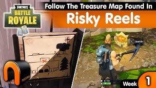 Follow The Treasure Map Found In Risky Reels FORTNITE - Risky Reels map location