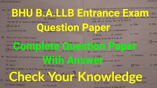 BHU B.A.LLB Entrance Exam Paper