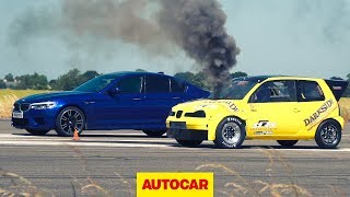 Drag Race: BMW M5 vs Diesel Seat Arosa - Which is faster? | Autocar
