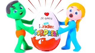 FUNNY KIDS HAVE A PILE OF KINDER CHOCOLATE ❤ Play Doh Cartoons For Kids