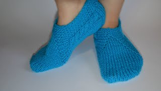 Безшовные следки на двух спицах