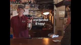 A Serious One-Handed Opener: Right Arm Amputee & Bartender Tim Fink Uses the GrabOpener (GrOpener)