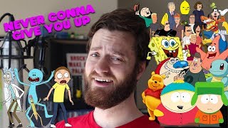 Never Gonna Give You Up But It's 24 Cartoon Impressions