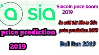Siacoin price prediction 2019|| Bull run 2019|| Sc will hit 10x to 20x 2019|| Educational purpose