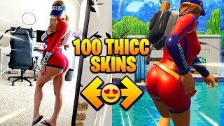 TOP 100 THICC FORTNITE SKINS IN REAL LIFE..!