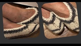 следки - тапочки спицами , 39 размер - slippers spokes