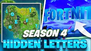 HOW TO FIND ALL F-O-R-T-N-I-T-E Letter Locations Guide (Season 4 Challenge)