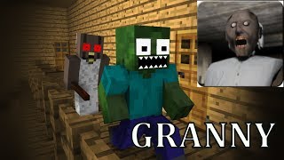 Monster School: GRANNY HORROR GAME CHALLENGE  - Minecraft animation