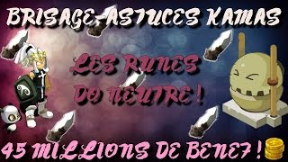 [DOFUS] BRISAGE 45 M de BENEF ! UNE BONNE ASTUCE KAMAS, LES RUNES DO NEUTRE