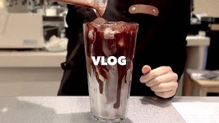 [CAFE VLOG] 카페알바브이로그, 다이어터라 기운없어서 조용히 음료만 만드는영상