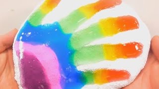 Своими руками Отпечаток Руки Из Разноцветной Слизи DIY Colors Slime Hand