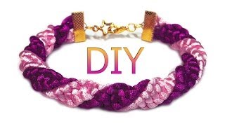 DIY: Spiral macrame friendship bracelet / Спиральный макраме браслет (жгут)