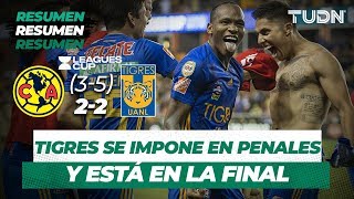 Resumen América 2 (3) - (5) 2 Tigres | Semifinal Leagues Cup | TUDN