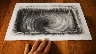 3D Рисунок карандашом ВОДОВОРОТ иллюзия / Vortex  3D