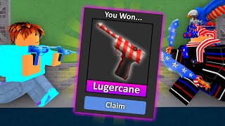 FAN vs FAN! FREE GODLY IF YOU WIN! (MM2 Fan Lobby)