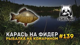 Карась на фидер. Рыбалка на Комарином - Русская Рыбалка 4 #139