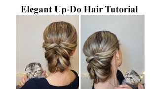 Повседневная прическа с резинками ♥ Деловая прическа ♥ Elegant Up-Do Hair Tutorial