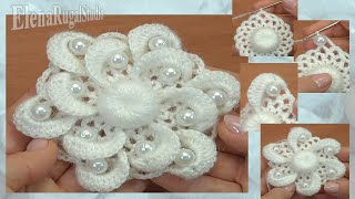 Вязаный цветок на ажурной основе Урок 135