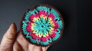 Crochet circle Круглый мотив с косичкой 345 урок