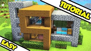 Minecraft Survival Modern House Tutorial (How to Build)