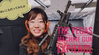 Japanese Young Girl "Aiko" shooting gun for first time in Las Vegas