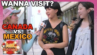 Mexico vs Canada. Japanese girls and boys make their pick.