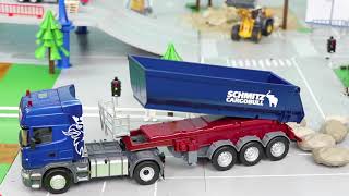 الحفار, الجرار, سيارة الإطفاء, شاحنات القمامة و سيارات الشرطة ومجموعة ألعاب  Excavator Toys