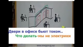 Статика в офисе,дверь бьет током,заземление в офисе,монтаж заземления,+38 044 227 66 28