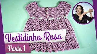 CROCHÊ - VESTIDO ROSA PARTE 1