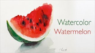 Still Life #63 - Watercolor painting of a slice of watermelon