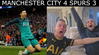 손흥민: HEUNG MIN SON SCORES IN 4-3 RESULT AS SPURS KNOCKOUT MAN CITY IN THE CHAMPIONS LEAGUE!! SCENES!