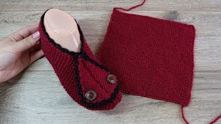 Простые следки спицами из прямоугольников ? Eatzy Rectangle Slippers knitting pattern