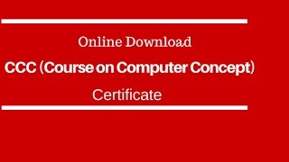 CCC Certificate online Download Kaise Kare?
