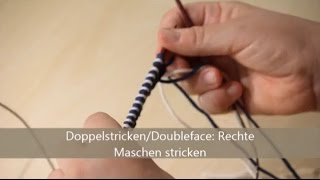 Doubleface stricken - verständlich erklärt - Rechte Maschen stricken