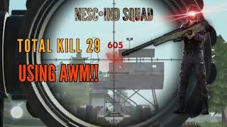 RANKED USING AWM TOTAL KILL 29!! - FREE FIRE BATTLEGROUND
