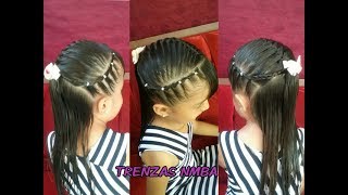 PEINADO FÁCIL PARA NIÑAS/ LIGAS Y TRENZA FRANCESA/ TRENZAS NMBA