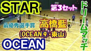 【2019ジュニアオールスター】STAR山田大貴 vs OCEAN高橋藍「第３セット」volleyball