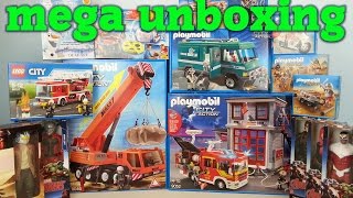 mega unboxing 2 Spielzeug auspacken seratus1 Playmobil Lego Feuerwehr