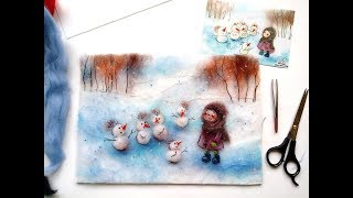 Волшебство забыли))) картины из шерсти - зима