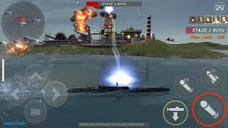 Warship Battle: Submarine i400X in Boss Attack stage 1 to 10