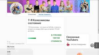Доход 7-Я Колесниковых 2020 год на Ютубе!