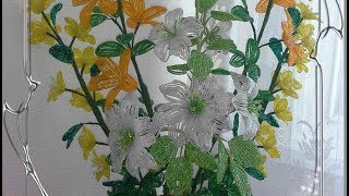 Композиция Лучистое великолепие из бисера и рубки