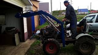 Самодельный КУН на мини-трактор. Первый запуск.